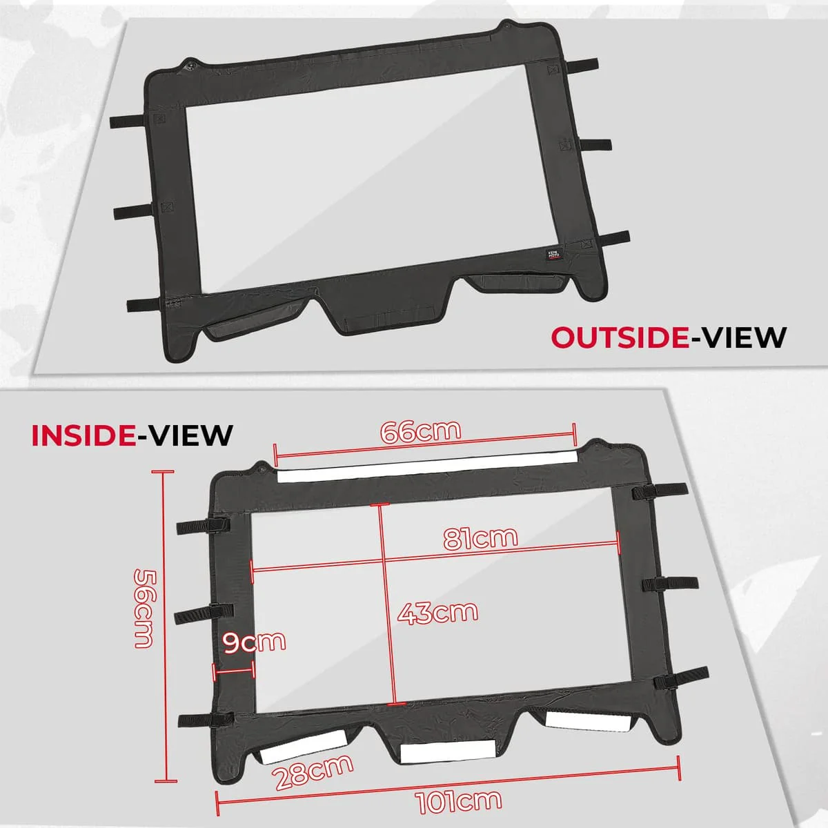 Kemimoto '19-'23 Polaris RZR XP 4 1000 Upgrate UTV Front Soft Clear Windshield - Image 2