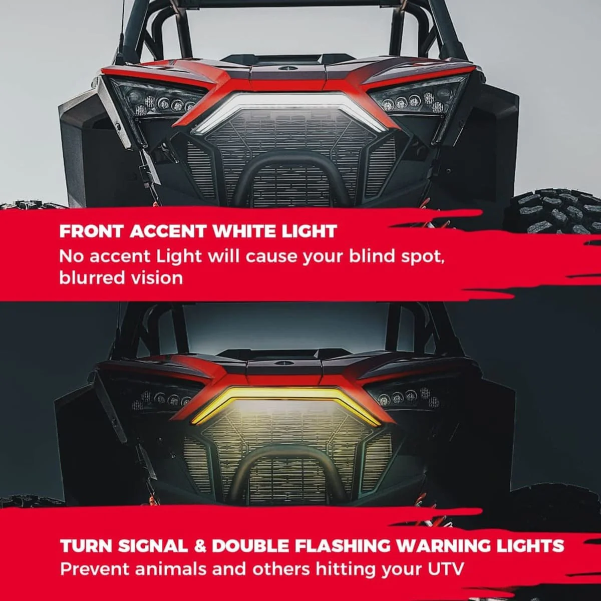 Kemimoto '20-'24 Polaris RZR Pro XP Front Accent Light Mustache - Image 3