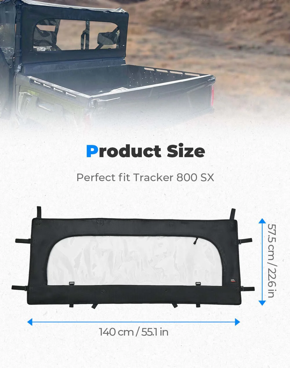 Kemimoto '20-'24 Tracker 800SX & Crew Soft Rear Window Net - Image 7
