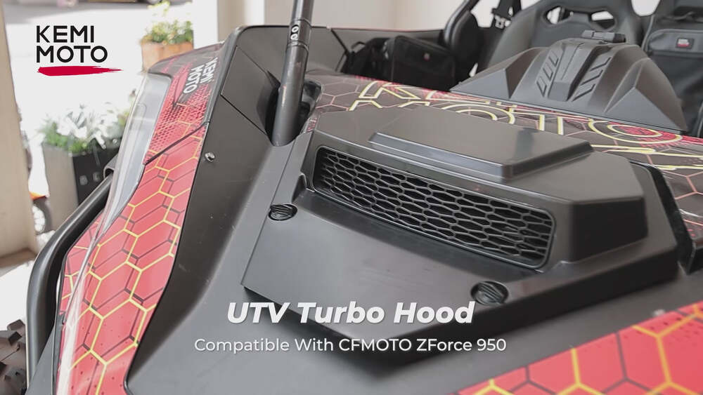 Kemimoto '20+ CFMoto ZForce 950 UTV Hood Scoop w/ Vented Mesh - Image 6