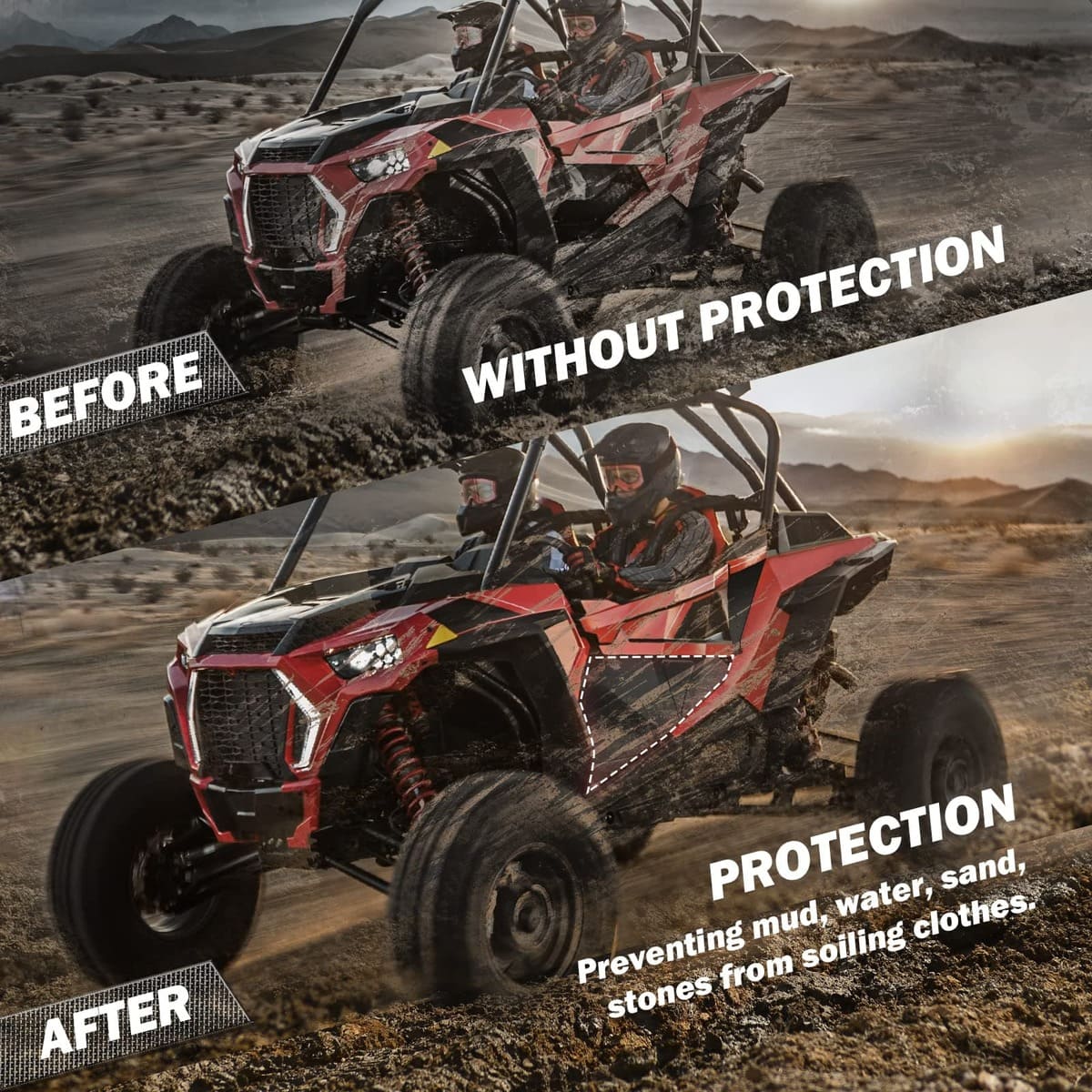 Kemimoto '21-'23 Polaris RZR XP 1000 Lower Door Panel Inserts - Image 2