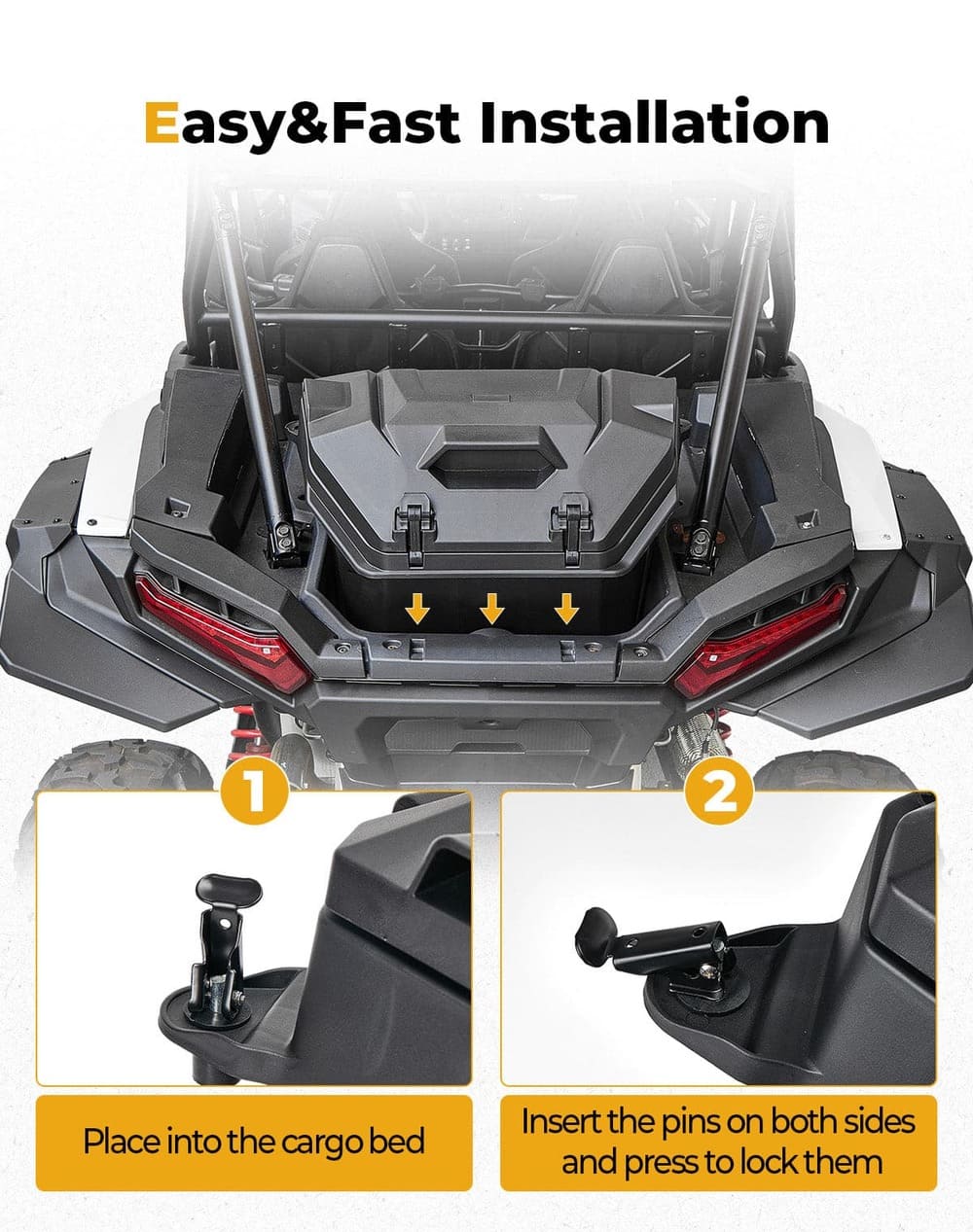 Kemimoto '24-'25 Polaris RZR XP 1000/4 1000 55QT Rear Cargo Box - Image 5