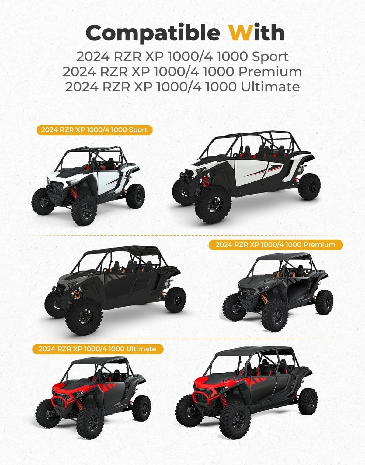 Kemimoto '24-'25 Polaris RZR XP 1000/4 1000 Soft Rear Windshield - Image 4