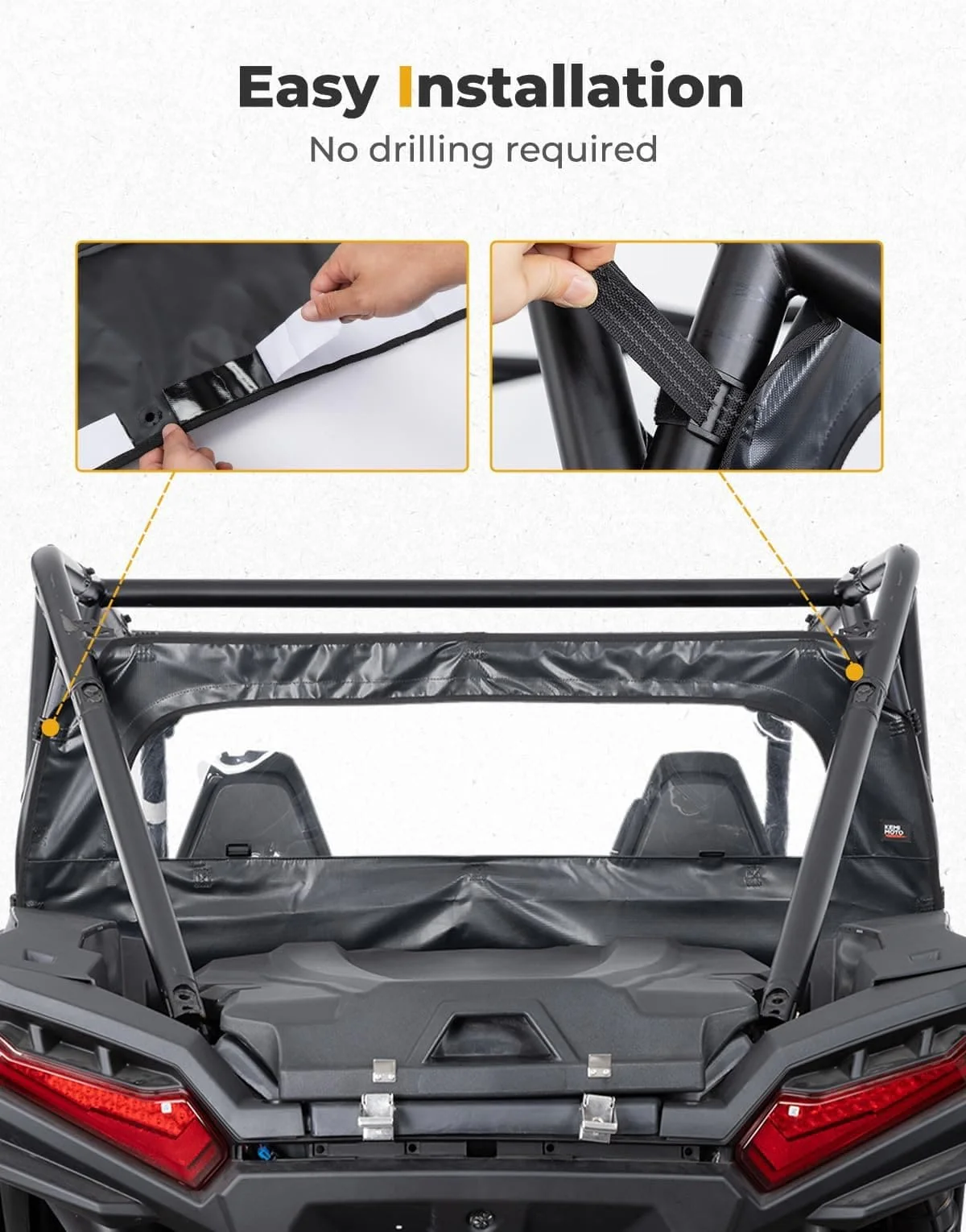 Kemimoto '24-'25 Polaris RZR XP 1000/4 1000 Soft Rear Windshield - Image 5