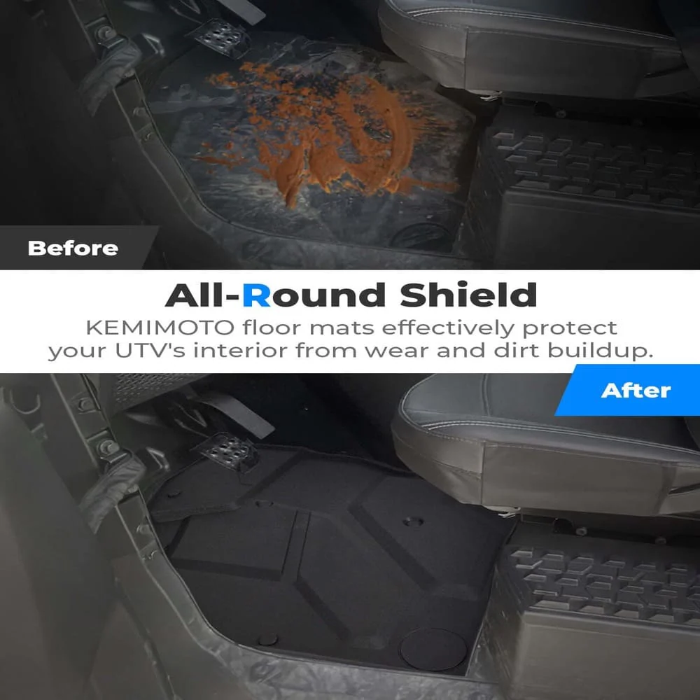 Kemimoto '24+ Polaris Xpedition XP 5/ADV 5 Front & Rear TPE Floor Mat - Image 3
