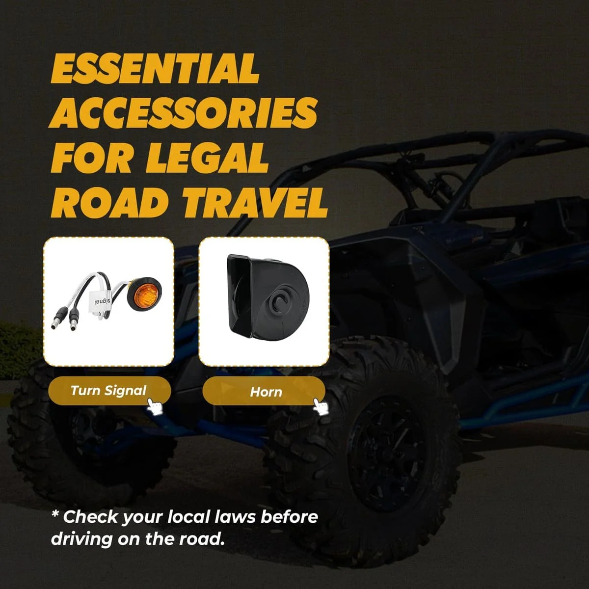 Kemimoto Can-Am Commander Max UTV Universal Turn Signal Kit - Image 2