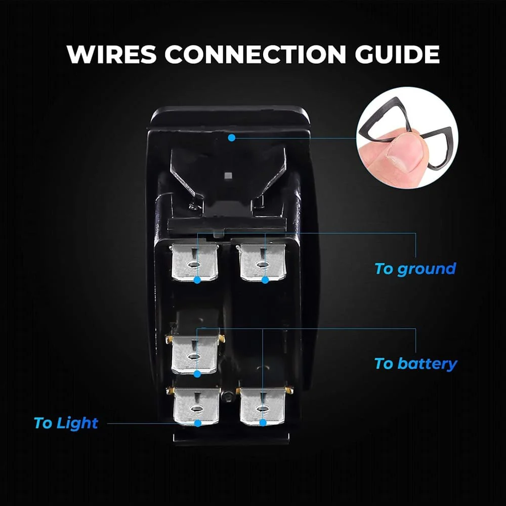 Kemimoto UTV Rocker Switch - 5 Pin - Image 4