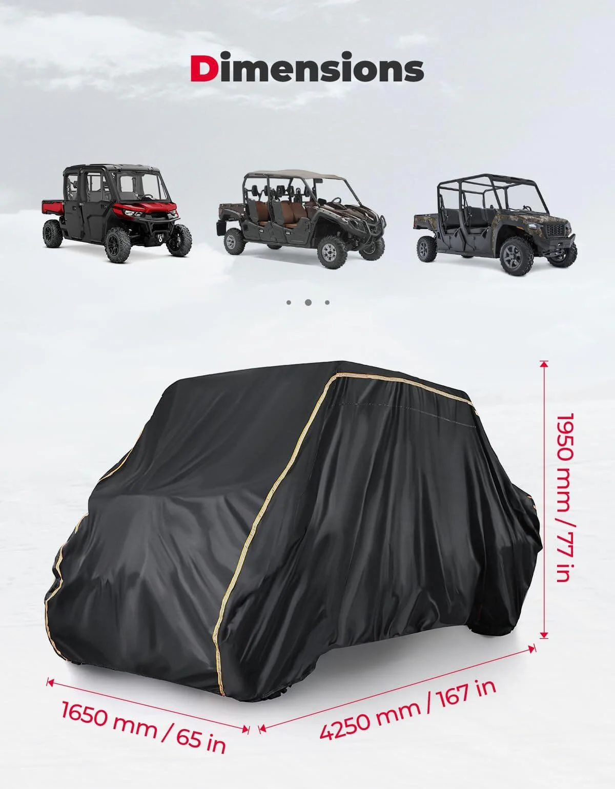 Kemimoto Can-Am Defender Max Pro UTV 4-6 Seater 420D Cover - Image 4