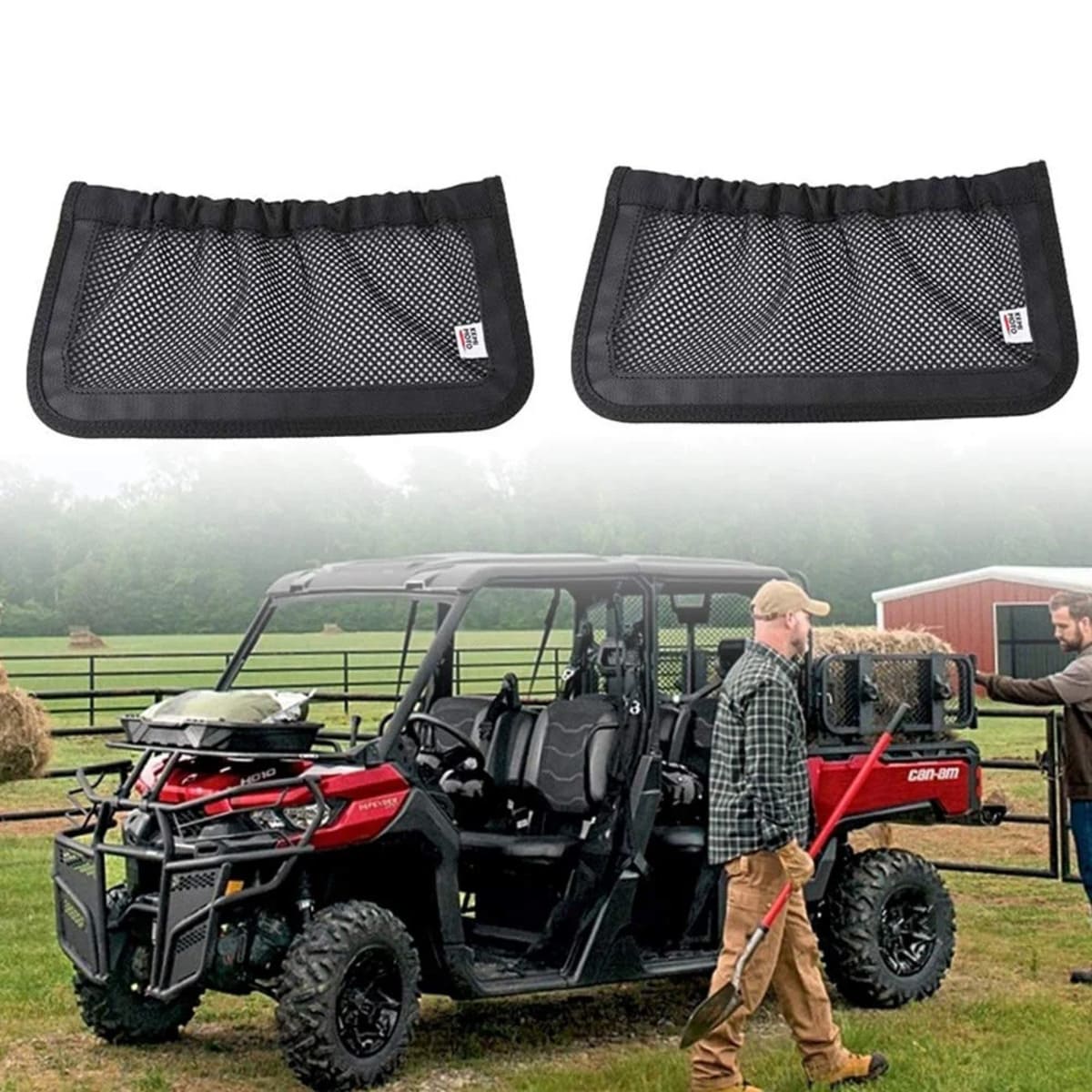 Kemimoto Can-Am Defender Max UTV Backrest Rear Storage Nets - Image 3