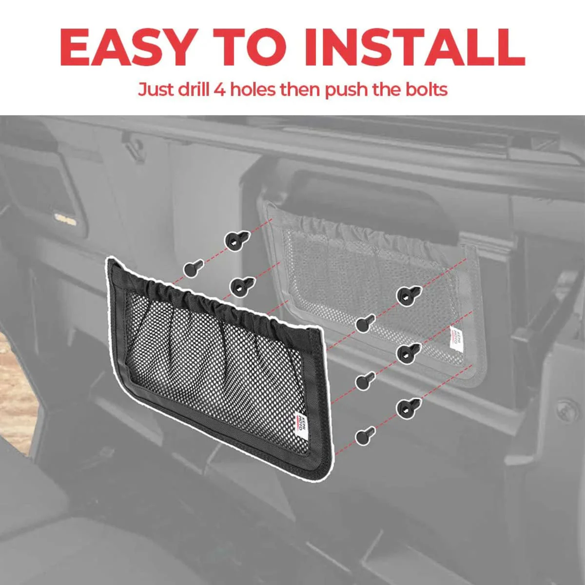 Kemimoto Can-Am Defender Max UTV Backrest Rear Storage Nets - Image 5