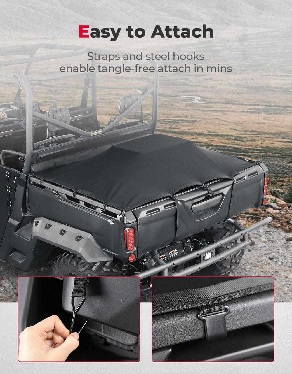 Kemimoto Can-Am Defender Stretchable Cargo Bed Net - Image 7