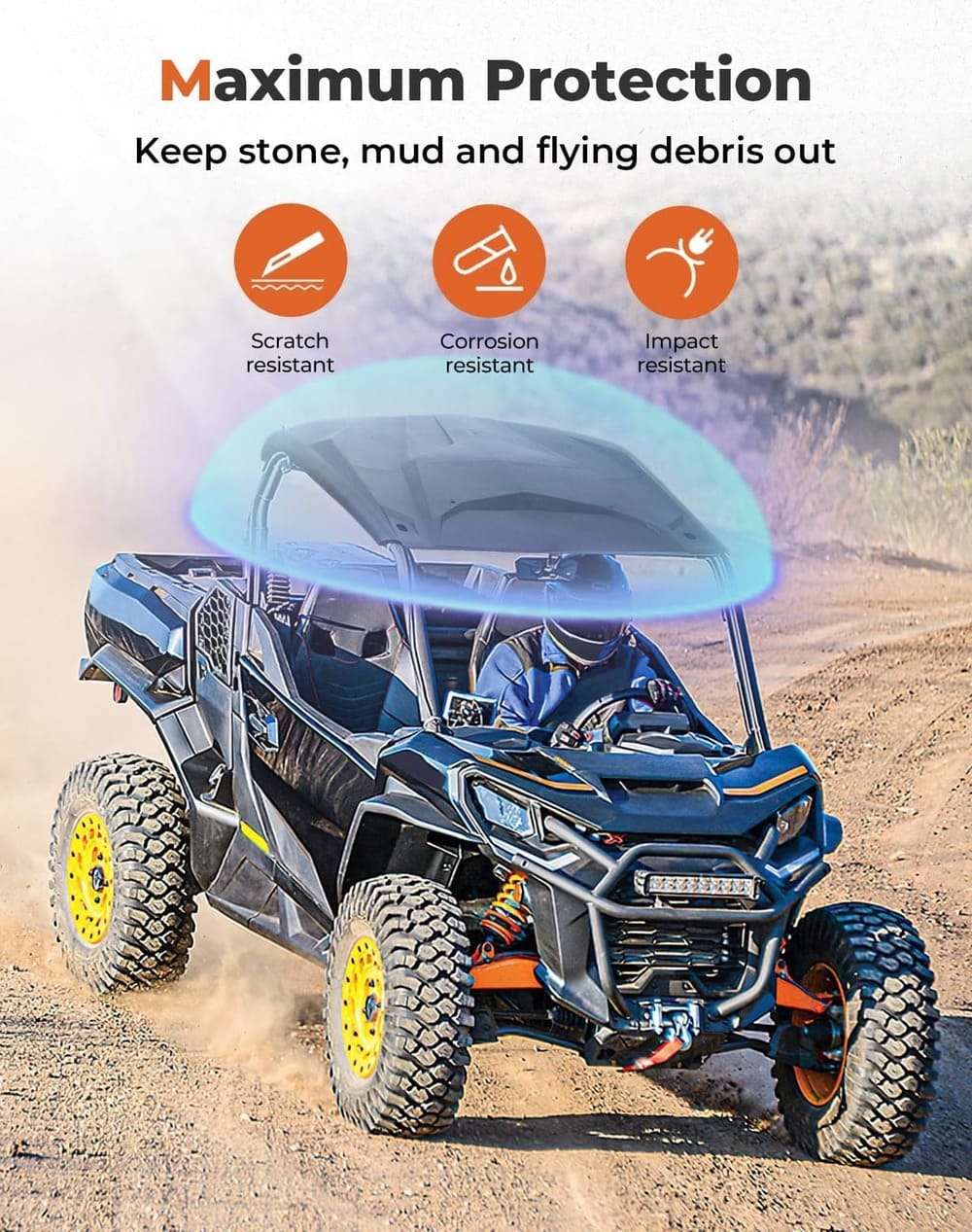 Kemimoto Can-Am Maverick Sport/Trail Upgrade Hard Roof - Image 5