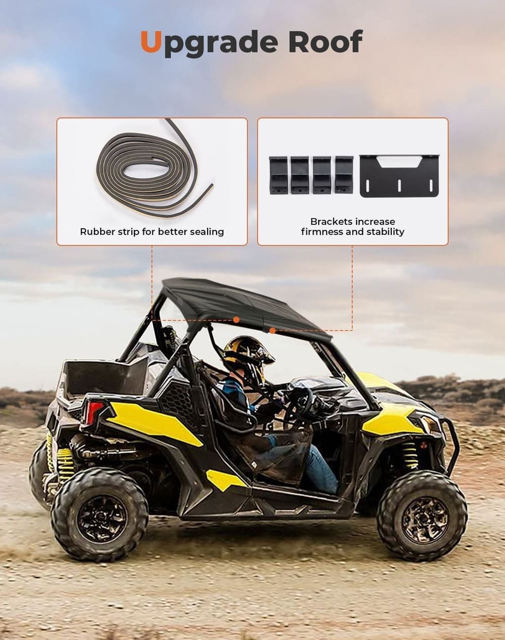 Kemimoto Can-Am Maverick Sport/Trail Upgrade Hard Roof - Image 7