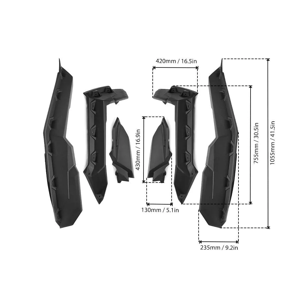 Kemimoto Can-Am Maverick X3 Front Lower Door Inserts & Mud Fender Flares - Image 2