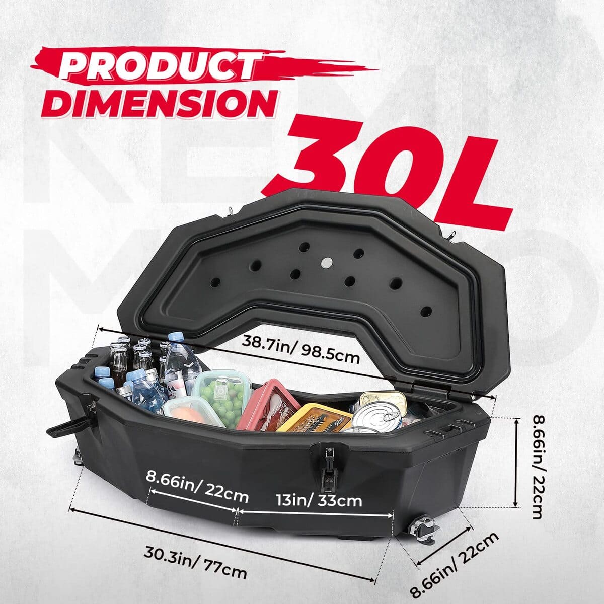 Kemimoto Can-Am Maverick X3 /Max 30L Rear Storage Box - Image 2