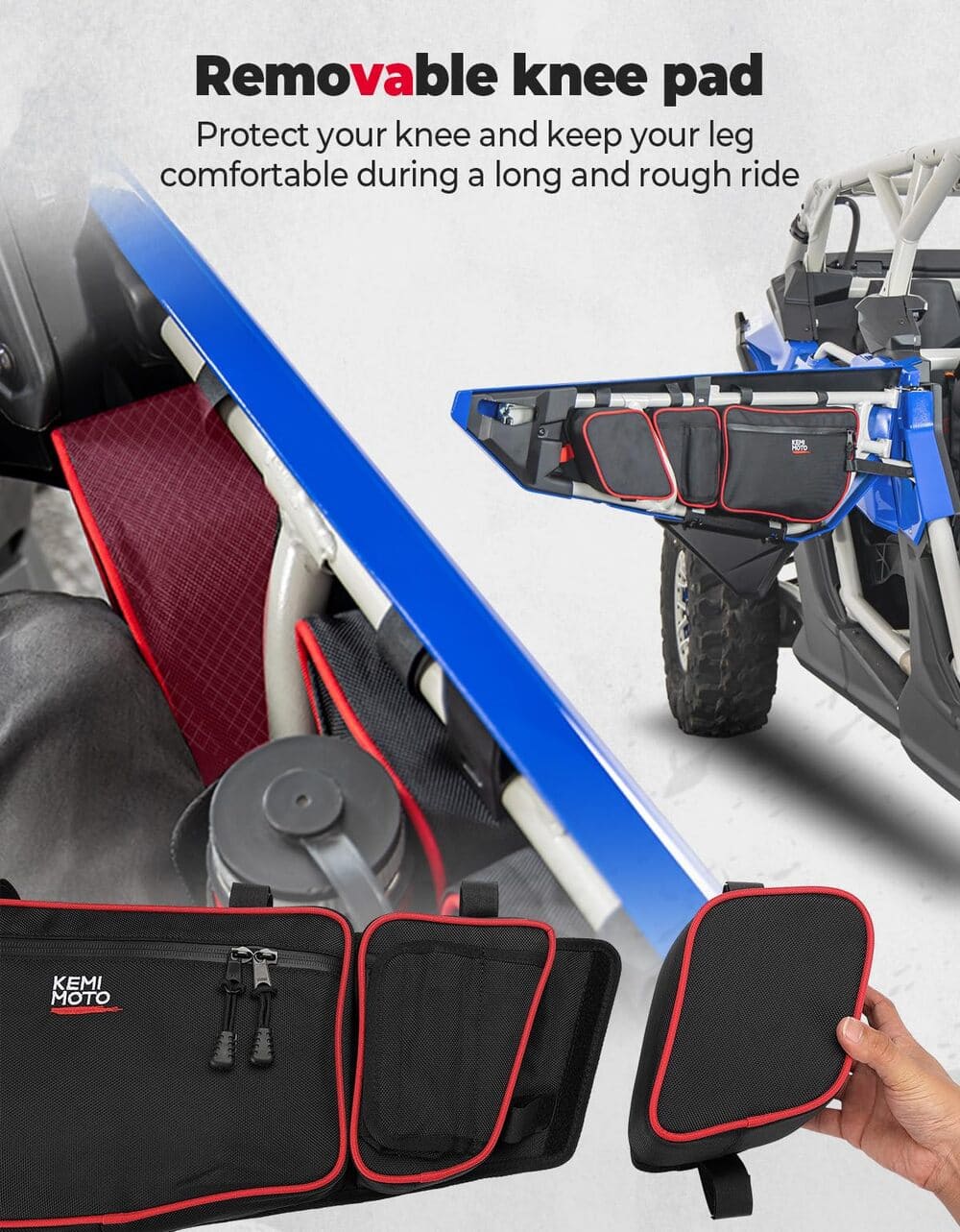 Kemimoto Can-Am Maverick X3 Max Front & Rear Door Bags - Red - Image 8