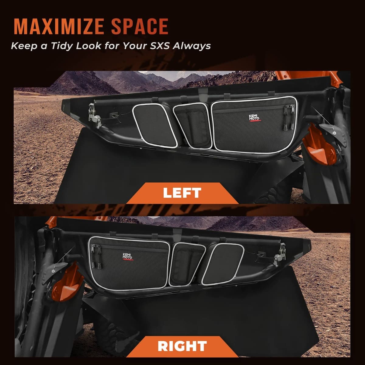 Kemimoto Can-Am Maverick X3 MAX Lower Doors Panels & Door Strorage Bags - Image 3