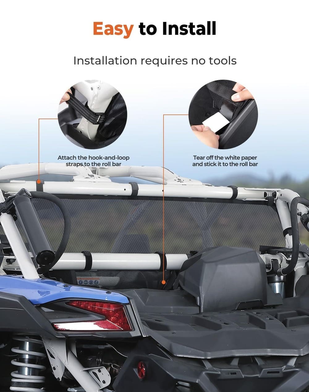 Kemimoto Can-Am Maverick X3/Max Rear Window Net - Image 3