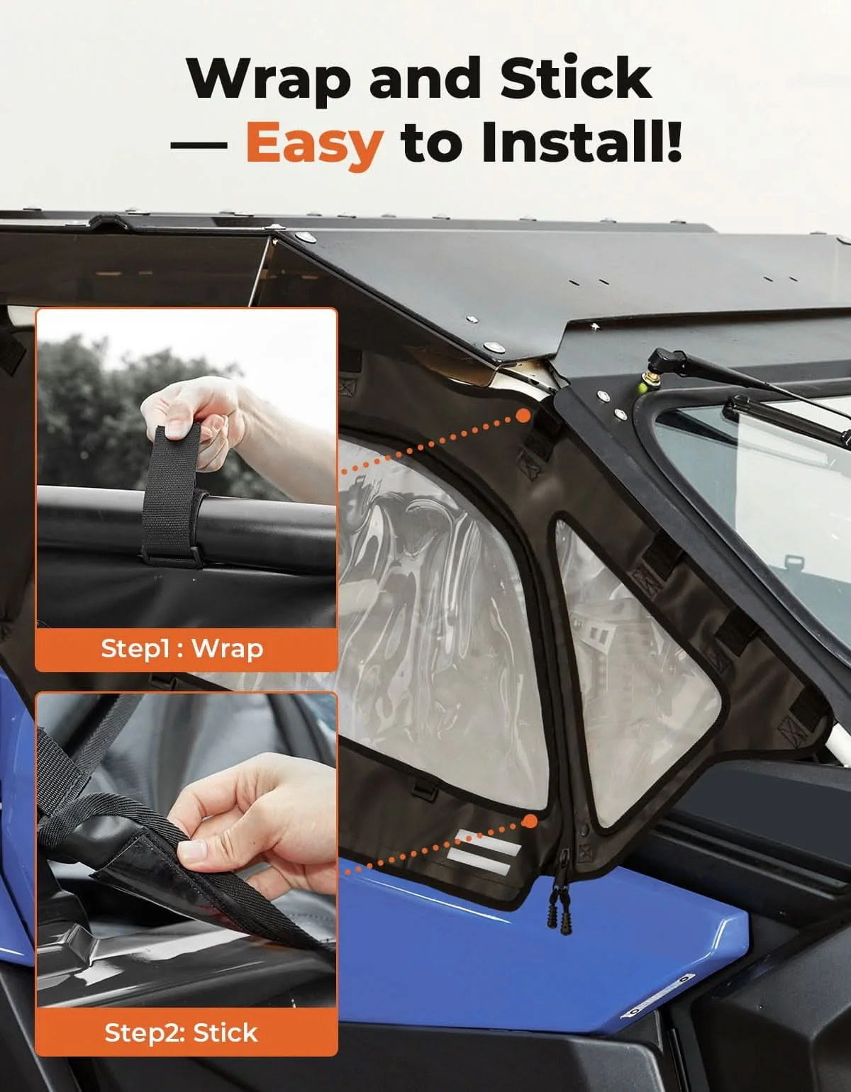Kemimoto Can-Am Maverick X3 Soft Cab Upper Windows Enclosures - Image 4