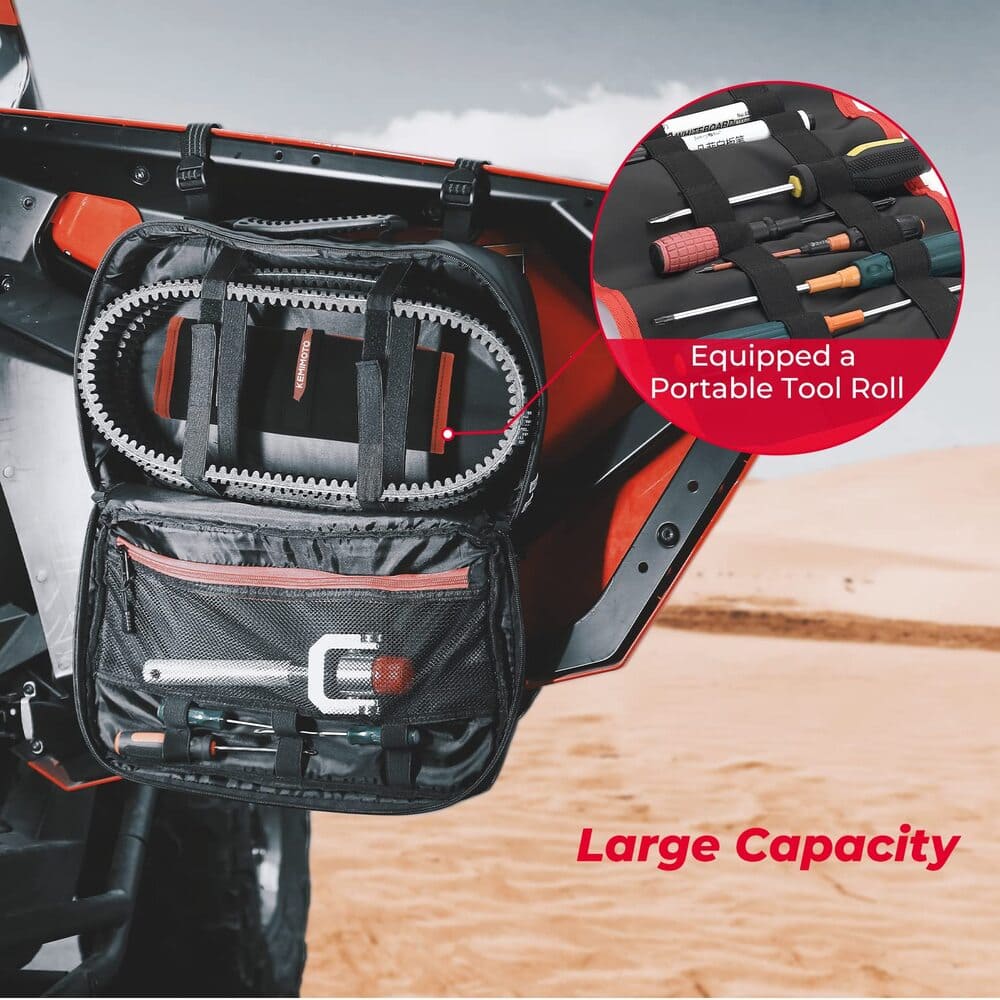 Kemimoto Can-Am UTV/ATV Drive Belt Storage Bag w/ Tool Roll - Image 3