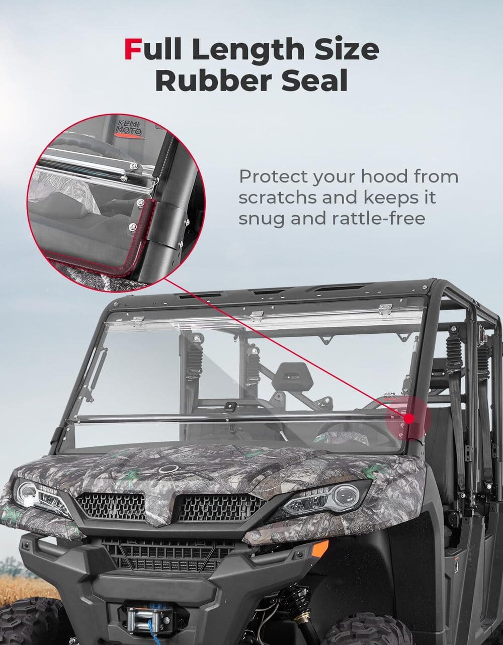 Kemimoto CFMoto UForce 1000/1000XL 2-In-1 Flip Windshield - Image 3