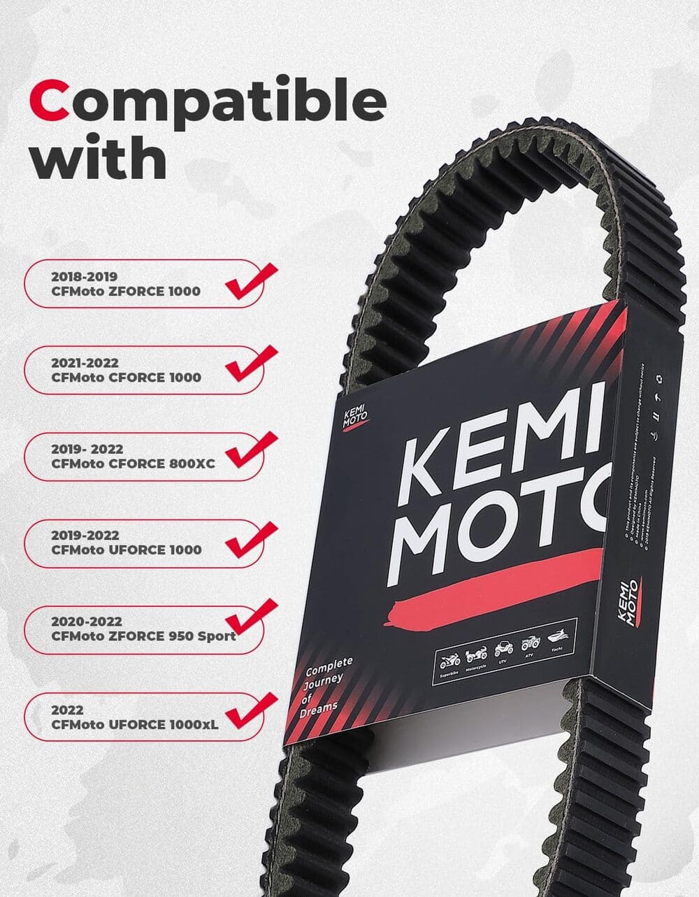 Kemimoto CFMoto UForce/ZForce CVT Drive Belt - Image 3