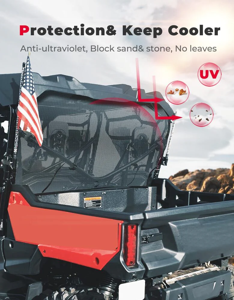 Kemimoto Honda Pioneer 1000-6 UTV Soft Rear Window Net - Image 3