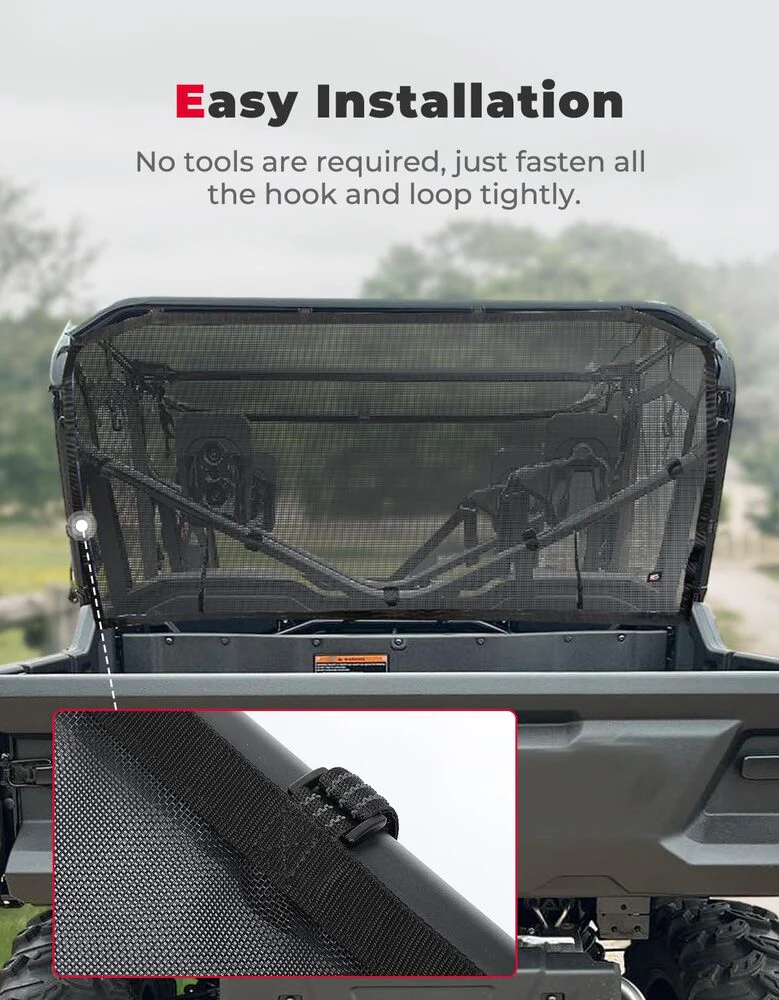 Kemimoto Honda Pioneer 1000-6 UTV Soft Rear Window Net - Image 5