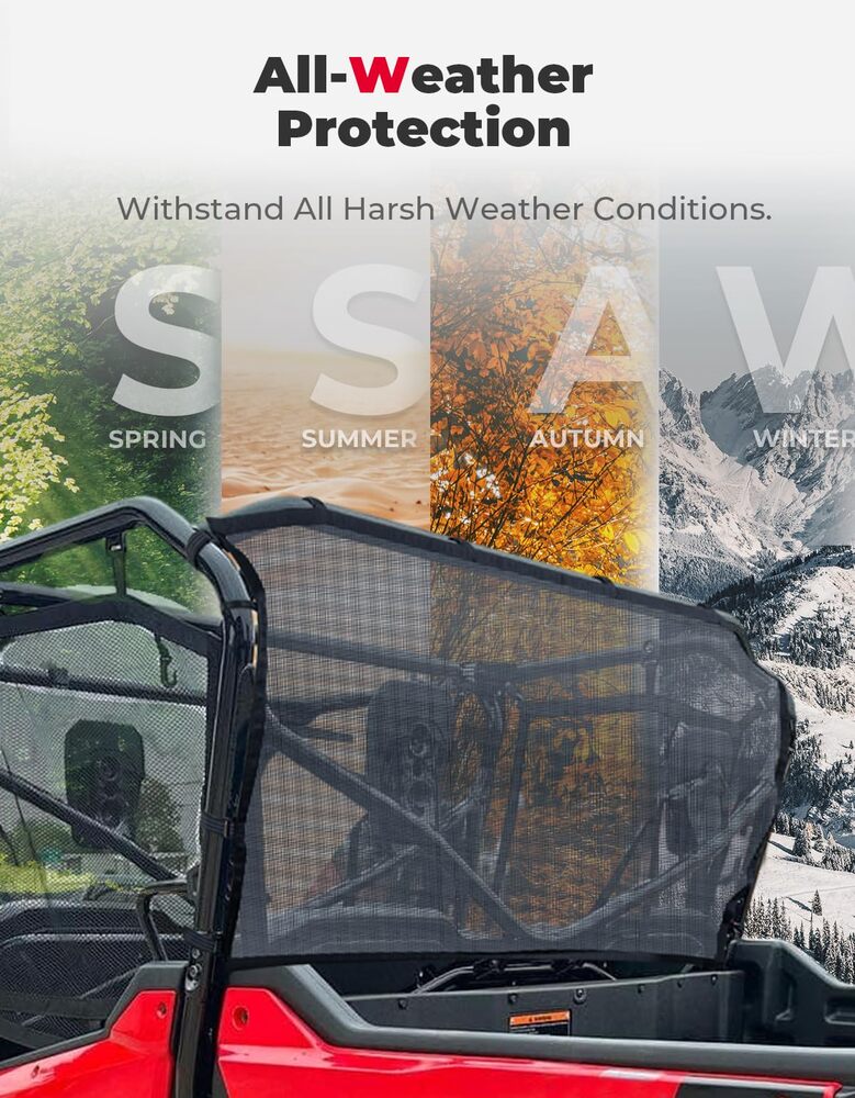 Kemimoto Honda Pioneer 1000-6 UTV Soft Rear Window Net - Image 6
