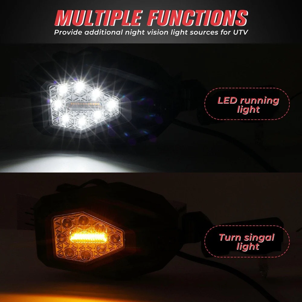 Kemimoto Honda Pioneer LED Turn Signal Lights Mirrors - Image 5