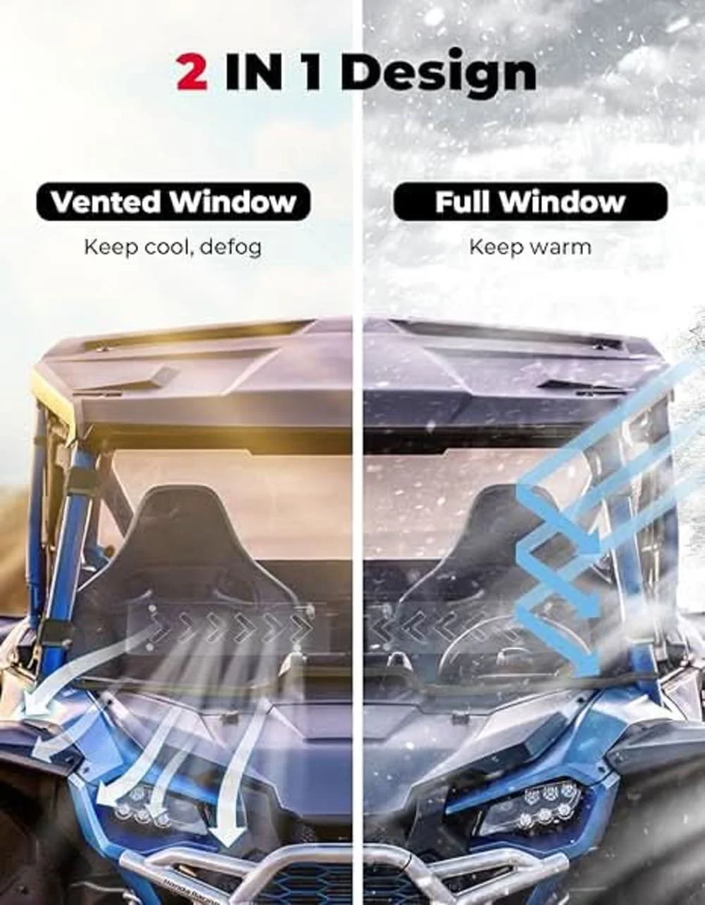 Kemimoto Honda Talon 1000X/1000R Front Full Windshield - Image 8