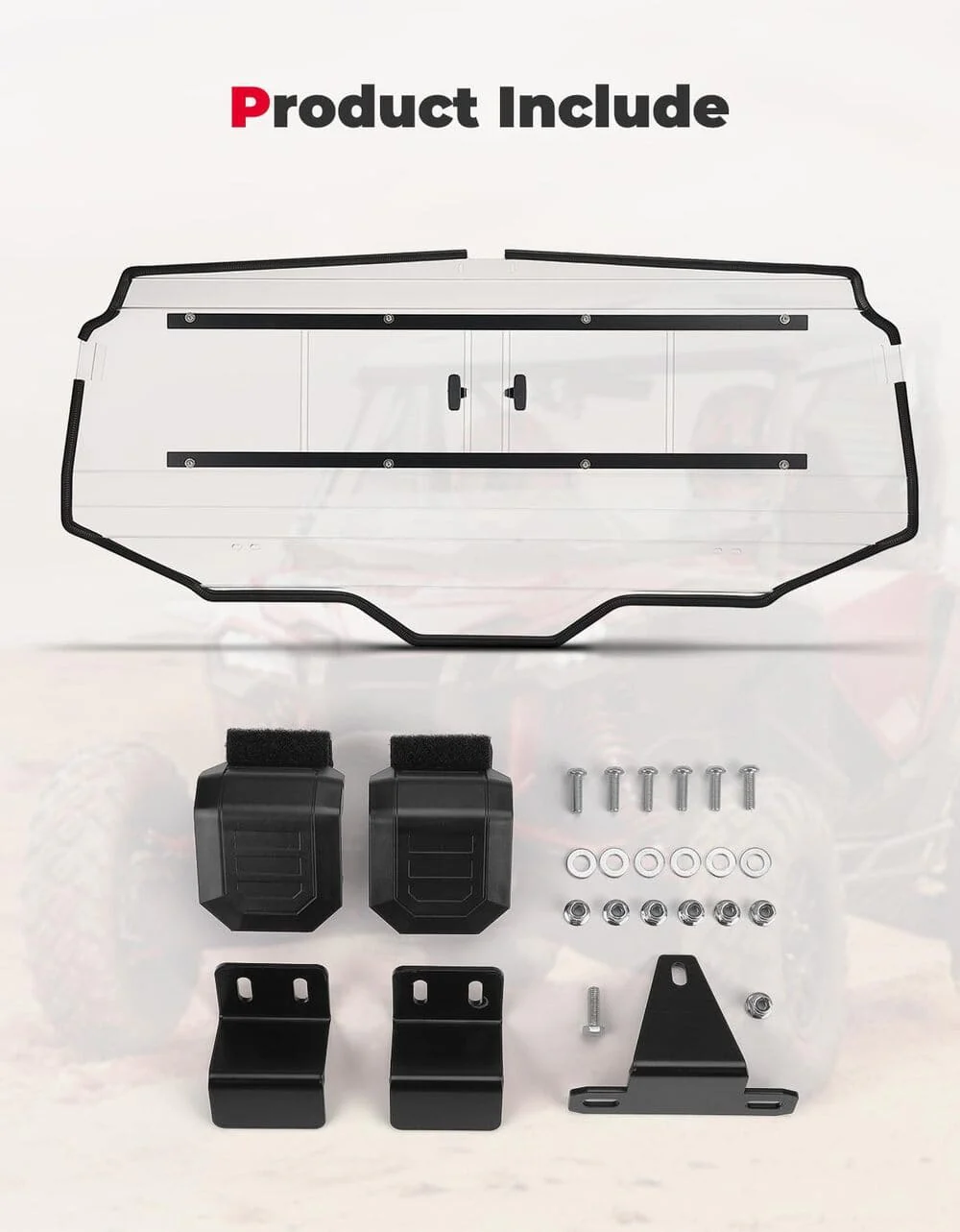 Kemimoto Honda Talon 1000X-4 Vented Back Window UTV Rear Windshield Sliding - Image 5