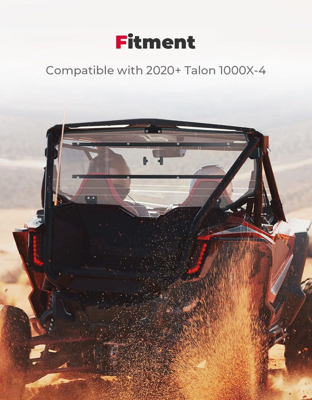Kemimoto Honda Talon 1000X-4 Vented Back Window UTV Rear Windshield Sliding - Image 6