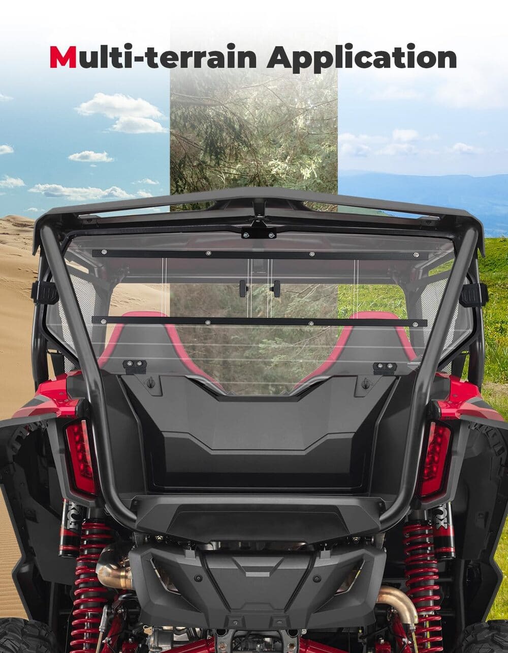 Kemimoto Honda Talon 1000X-4 Vented Back Window UTV Rear Windshield Sliding - Image 7