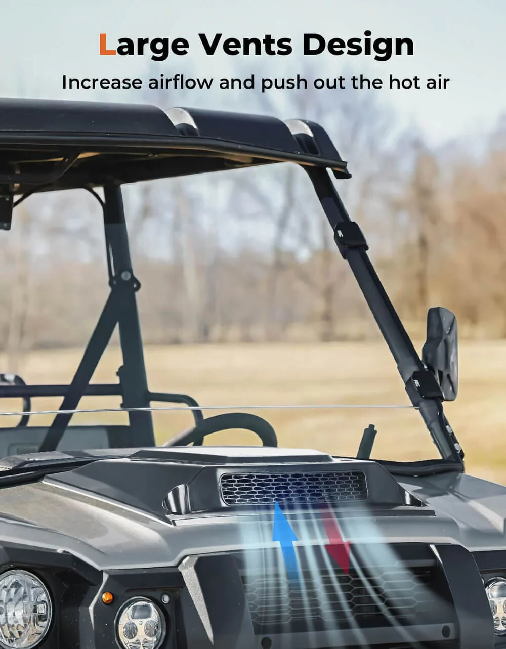 Kemimoto Kawasaki Mule Pro UTV Hood Scoop - Image 3