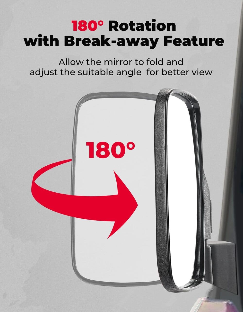 Kemimoto Polaris Ranger Door Mounted Side View Mirrors - 1 Pair - Image 3