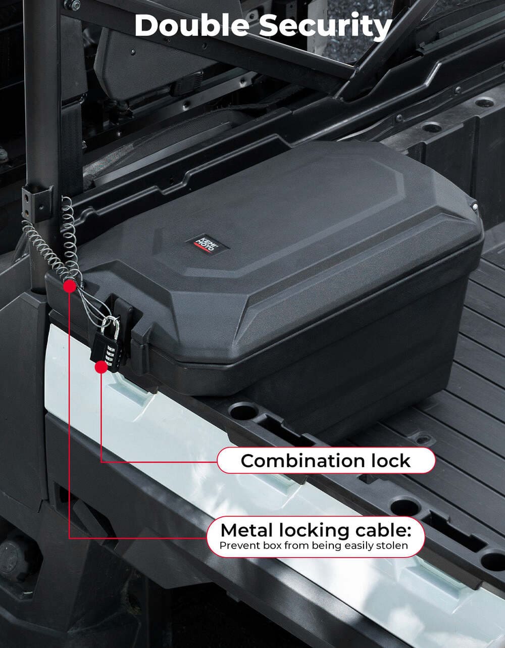 Kemimoto Polaris Ranger XP 1000 45L Left Side Storage Cargo Box - Image 4