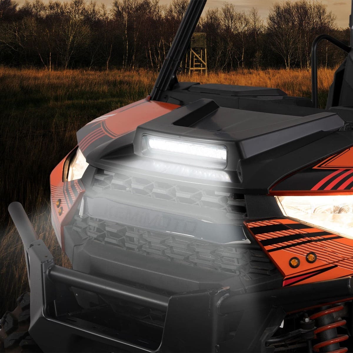 Kemimoto Polaris Ranger XP 1000 Crew Hood Scoop w/ LED Spot Light - Image 8