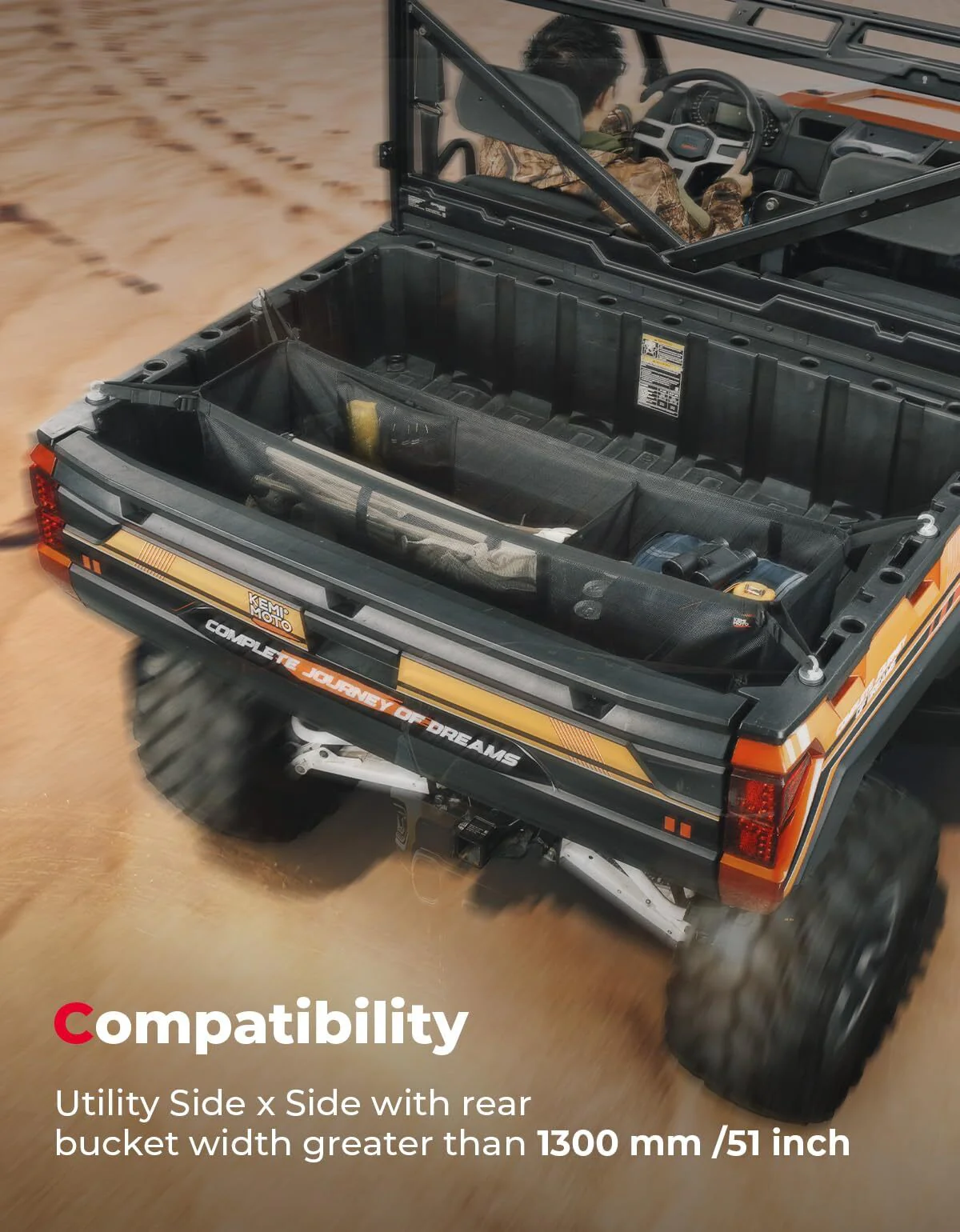 Kemimoto UTV Rear Bucket Storage Net - Image 3