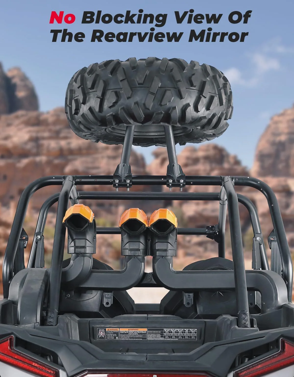 Kemimoto Polaris RZR 1.5''-2'' Roll Cage UTV Spare Tire Carrier - Image 6