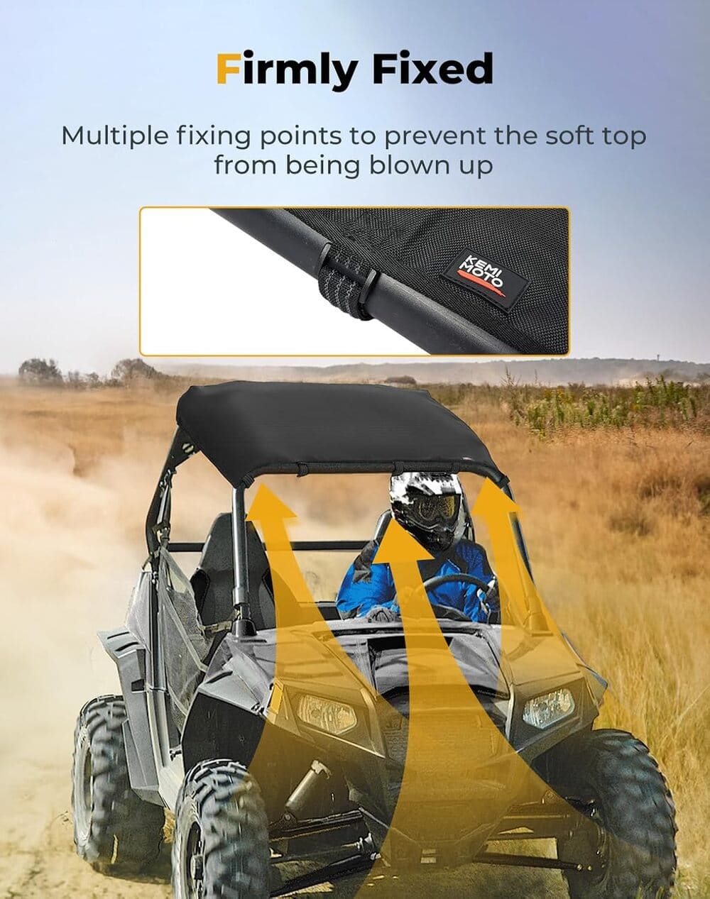 Kemimoto Polaris RZR 570 1680D Oxford Fabric Roof - Image 2