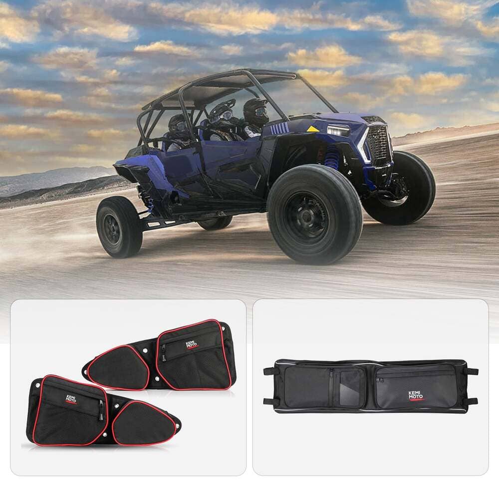 Kemimoto Polaris RZR Front Side Door Bags & Roof Overhead Storage Bag - Image 4