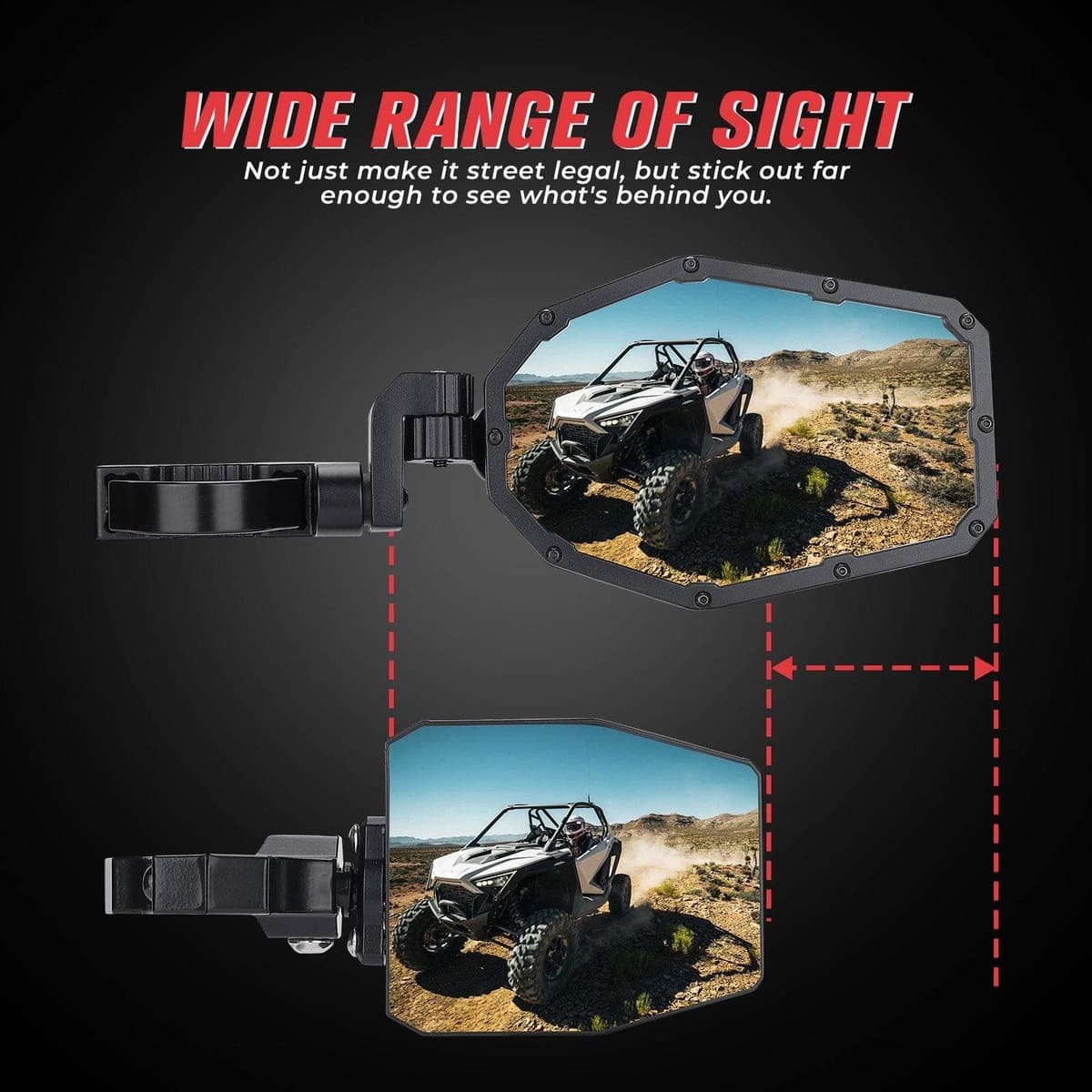 Kemimoto Polaris RZR LED Turn Signal Lights Mirrors - Image 6