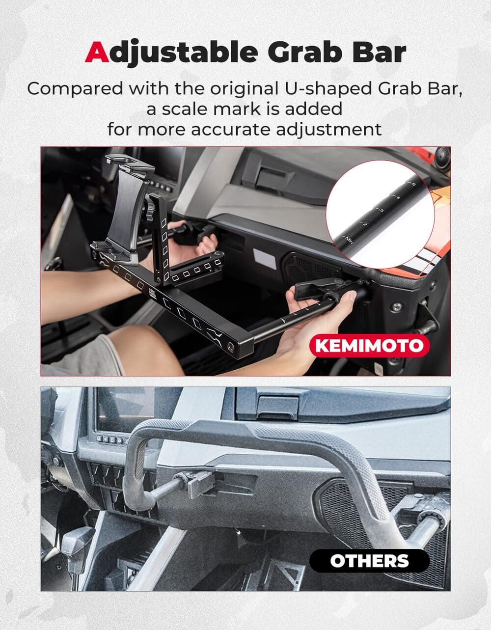 Kemimoto Polaris RZR Pro XP Electronic Device Mounts with Grab Bar - Image 5