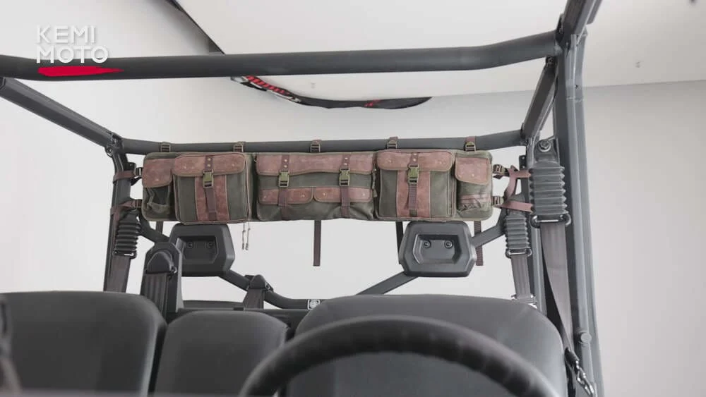 Kemimoto UTV Roll Cage Organizer Leather Bag - Image 9