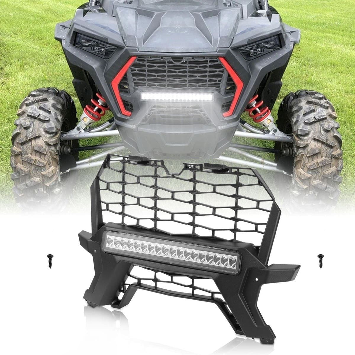 Kemimoto Polaris RZR XP 1000 Front Lower Mesh Grill Radiator Guards - Image 3