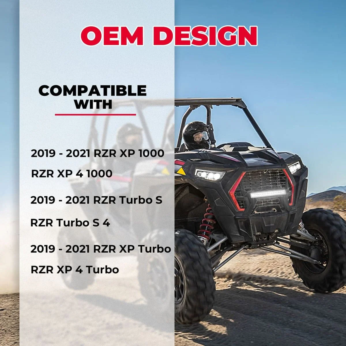 Kemimoto Polaris RZR XP 1000 Front Lower Mesh Grill Radiator Guards - Image 4