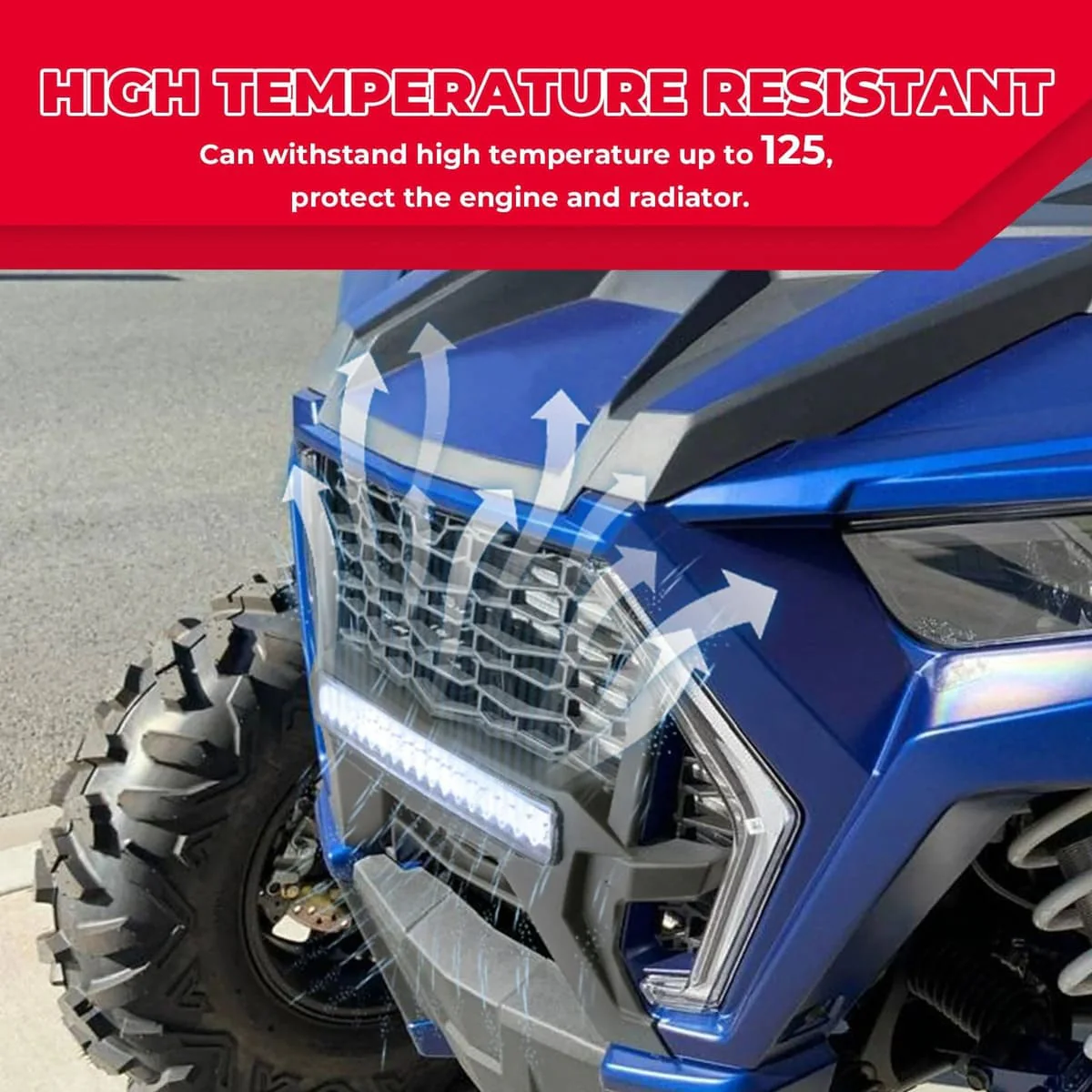Kemimoto Polaris RZR XP 1000 Front Lower Mesh Grill Radiator Guards - Image 8