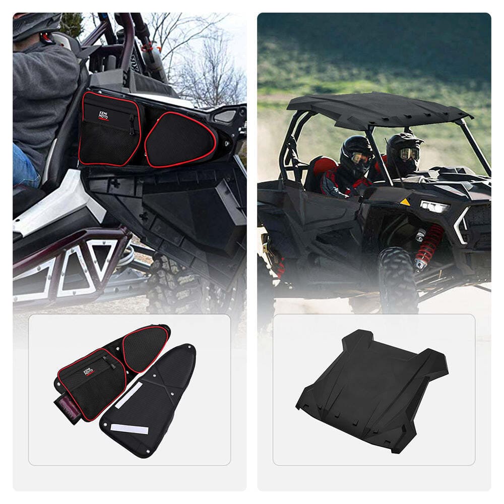 Kemimoto Polaris RZR XP 1000 Sport Roof Top & Front Side Door Bags - Image 4