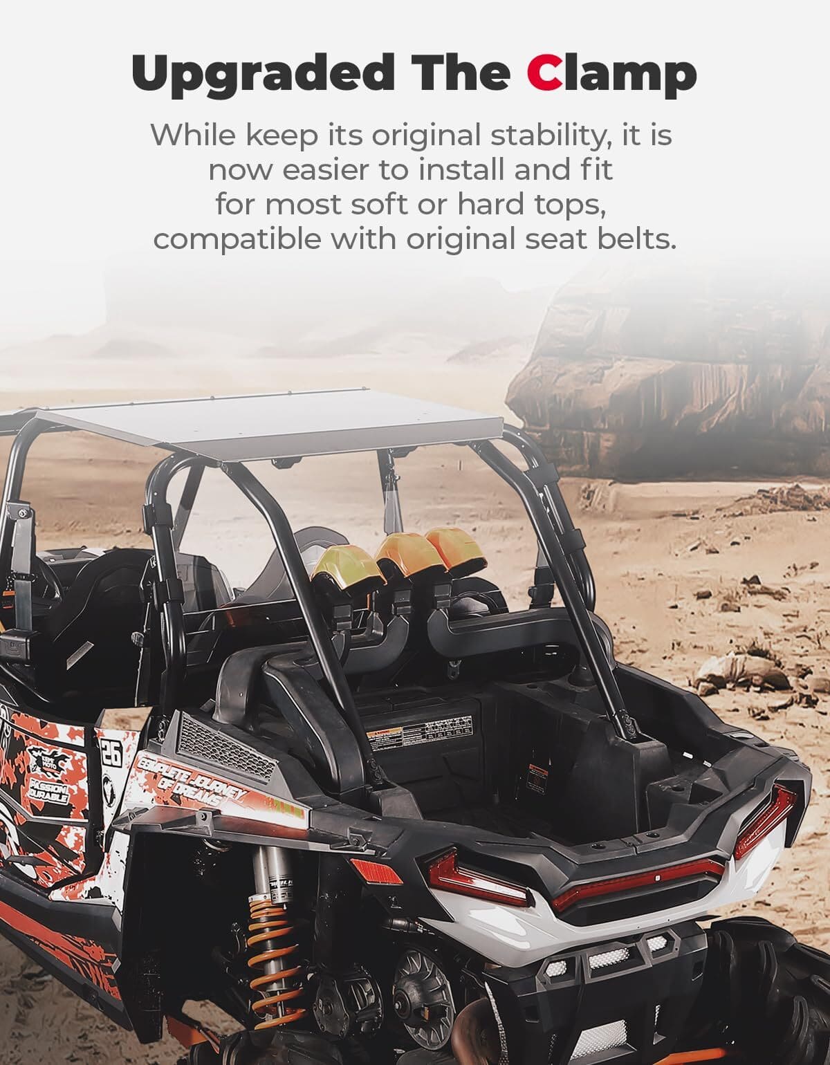 Kemimoto Polaris RZR XP 4 1000 Heavy Duty Rear Windshield - 4 Seater - Image 6